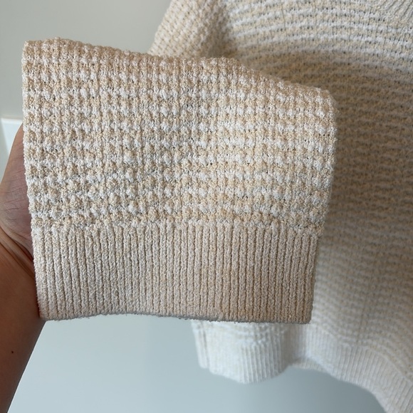 A.L.C Reese Pullover Sweater Medium Cream Beige Textured Neutral Wide Sleeve - Picture 5 of 12